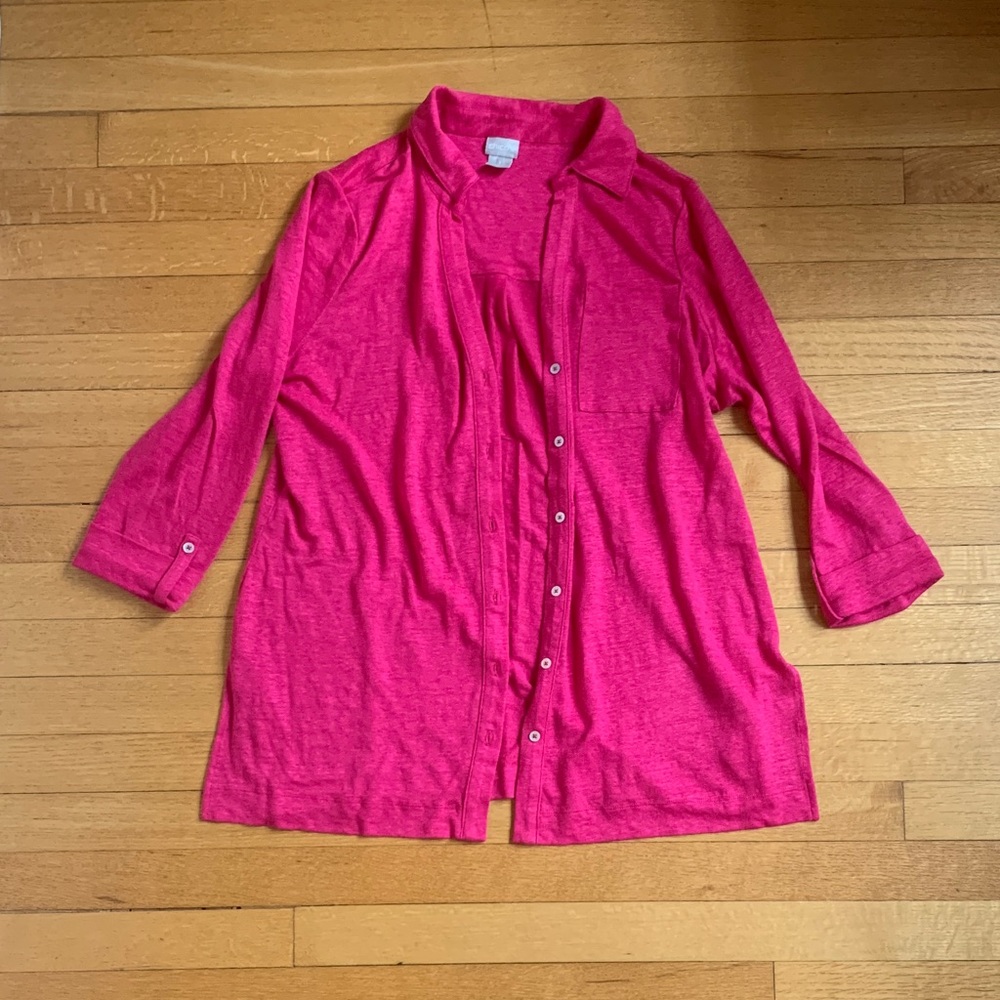 Chico's Fuchsia Collared Tunic 1